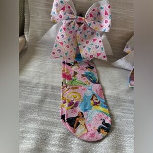Disney Princess Pink Socks with Colorful Bow SET NWT